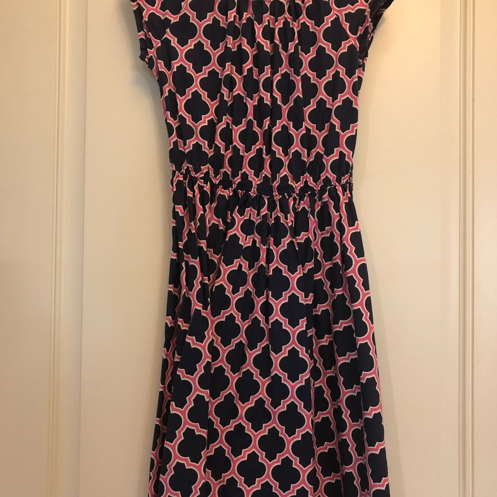 Lands' End Pink and Blue Casual Dress